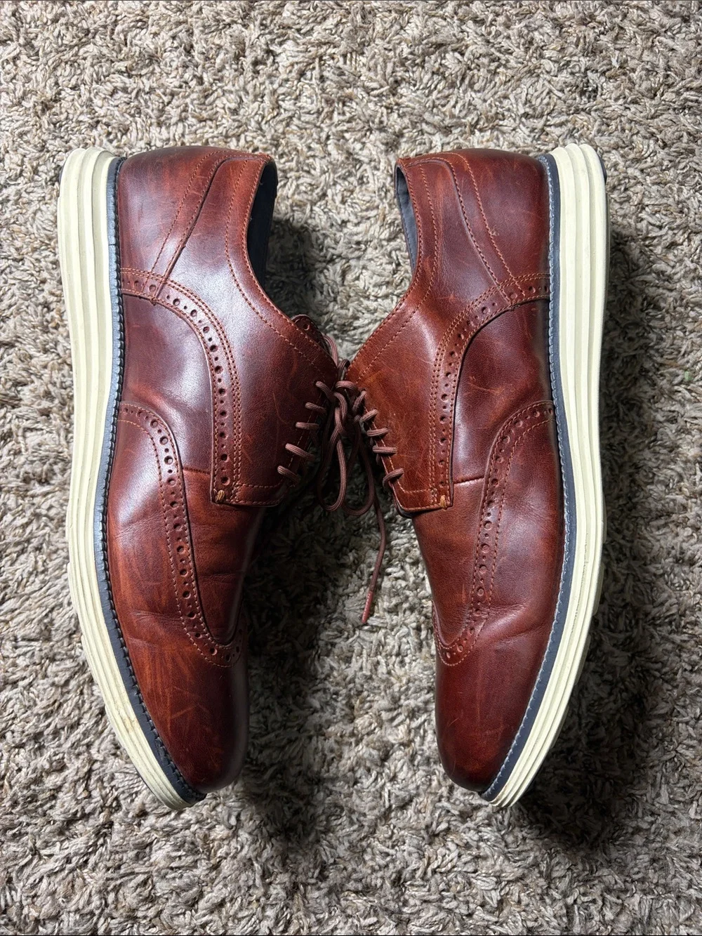 Cole Haan OriginalGrand Men’s Brown Leather Wingtip Oxford Brogue Shoes C35624